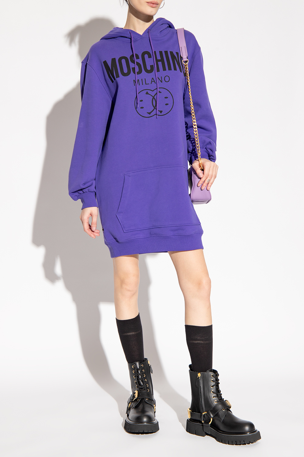 ロングブーツ Moschino FW23 BOOT WITH LOGO (MA15984G1H_M3600A) Moschino logo-buckle Detail Boots | Blue | FARFETCH